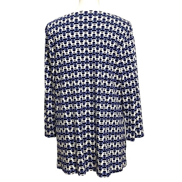 Kim Rogers Womens Pullover Top XL Op Art Boho Geometric Hypnotic Chain Print - Picture 4 of 7